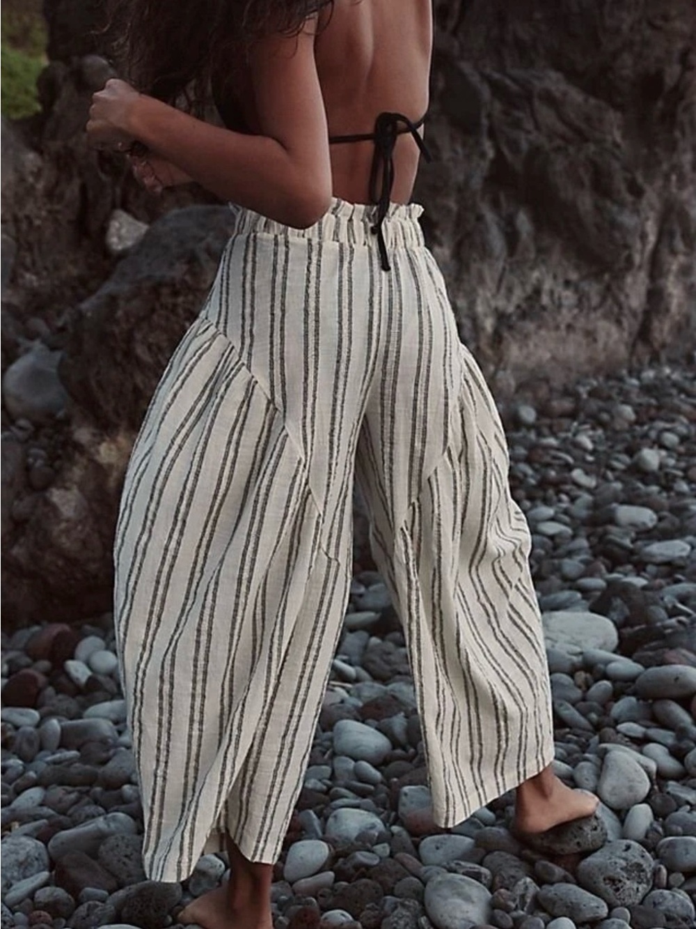 Free People Poppy Stripe Wide Leg Pants – Size Small - Picture 11 of 11
